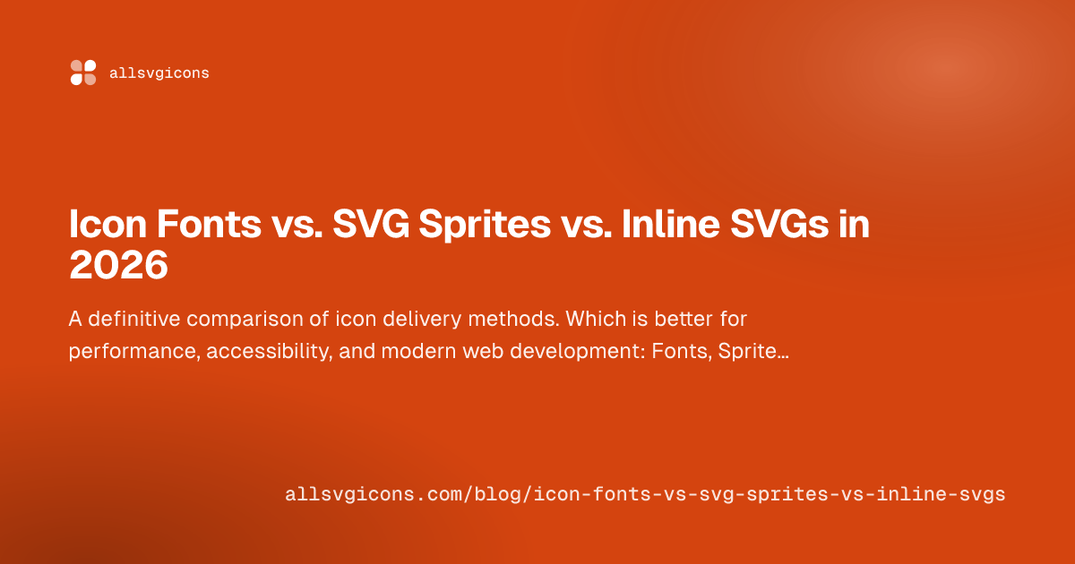 Icon Fonts vs. SVG Sprites vs. Inline SVGs in 2026