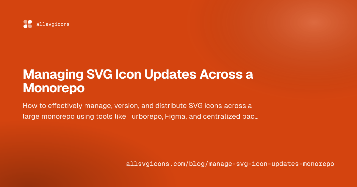 Managing SVG Icon Updates Across a Monorepo