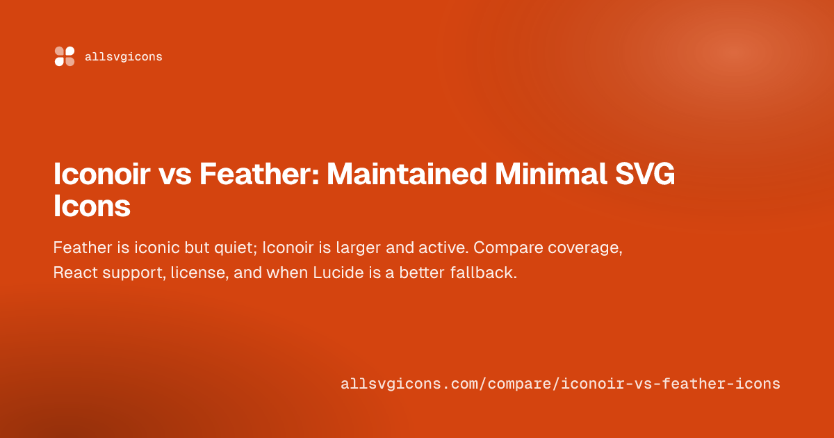 Iconoir vs Feather: Maintained Minimal SVG Icons