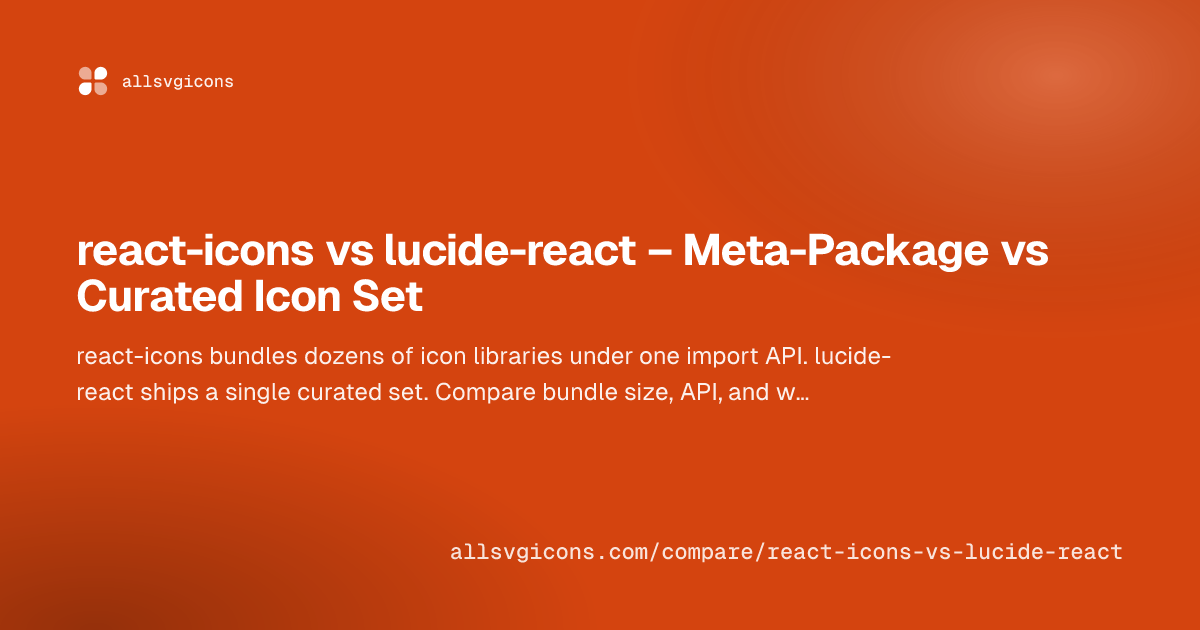 react-icons vs lucide-react – Meta-Package vs Curated Icon Set