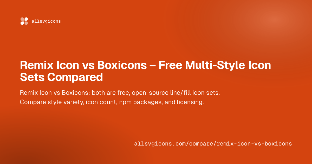 Remix Icon vs Boxicons – Free Multi-Style Icon Sets Compared