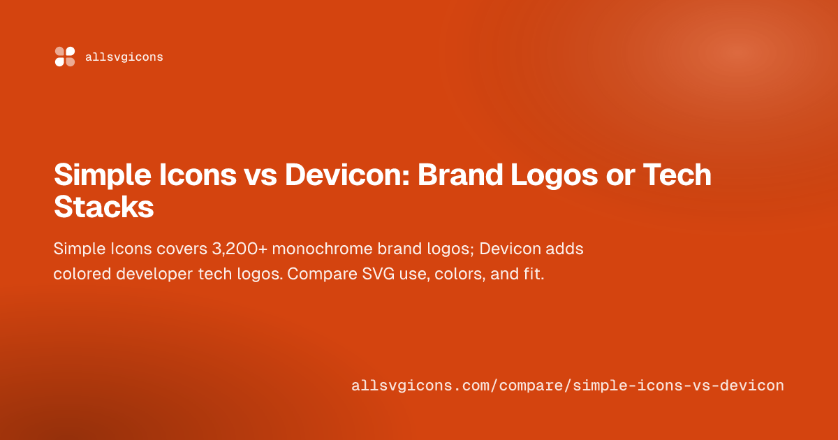 Simple Icons vs Devicon: Brand Logos or Tech Stacks